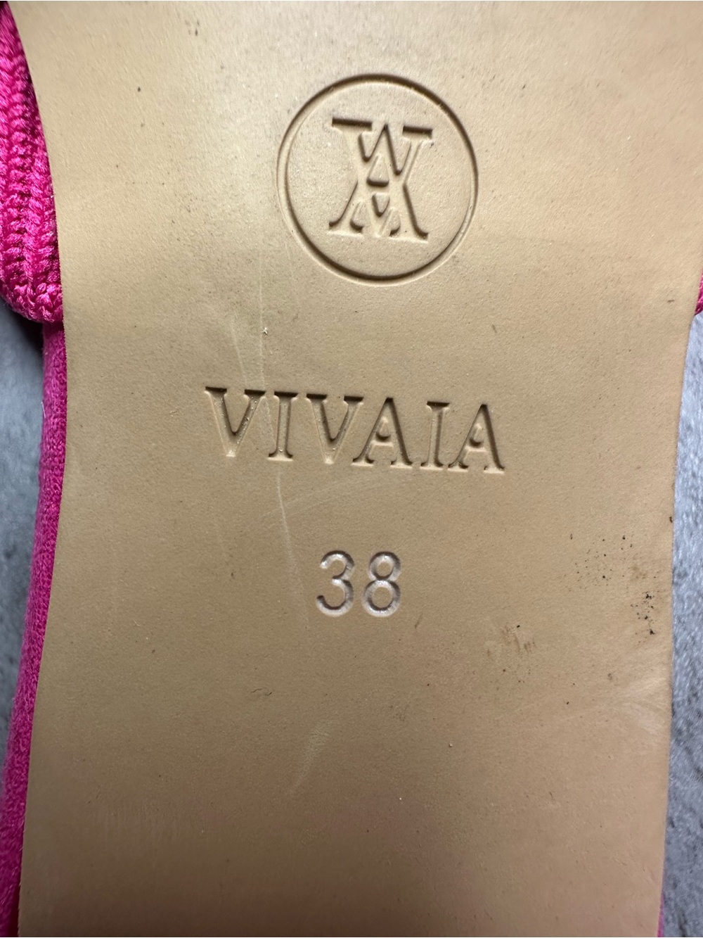 VIVAIA Pink Knit Pointed Toe Knot Mules Size 38 - Picture 7 of 7